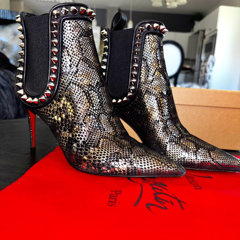 Christian Louboutin  Snakeskin Ankle Boots size 39